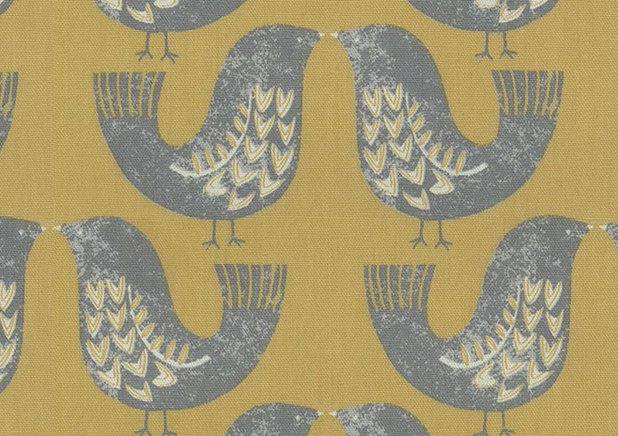Scandi Birds, Mustard - Made to Measure Curtains - Image 8